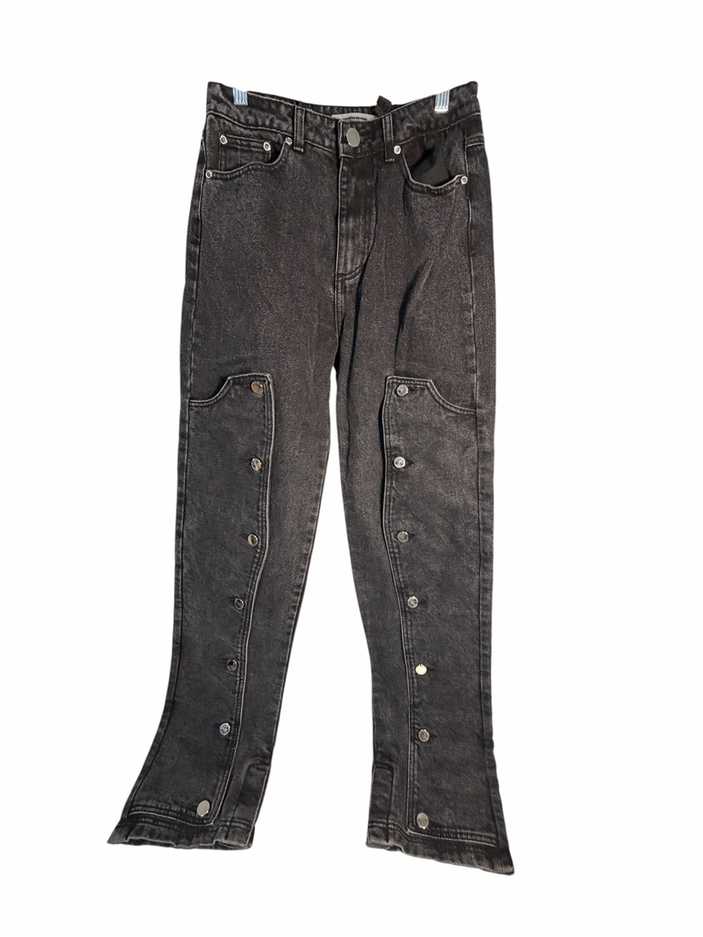 MANIERE DE VOIR Women’s Black Snap-Detail Jeans Sz 0